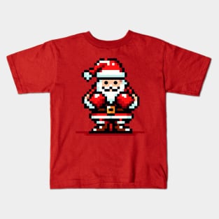 Boxing Santa Pixel Art: Retro Christmas Boxing Match Kids T-Shirt